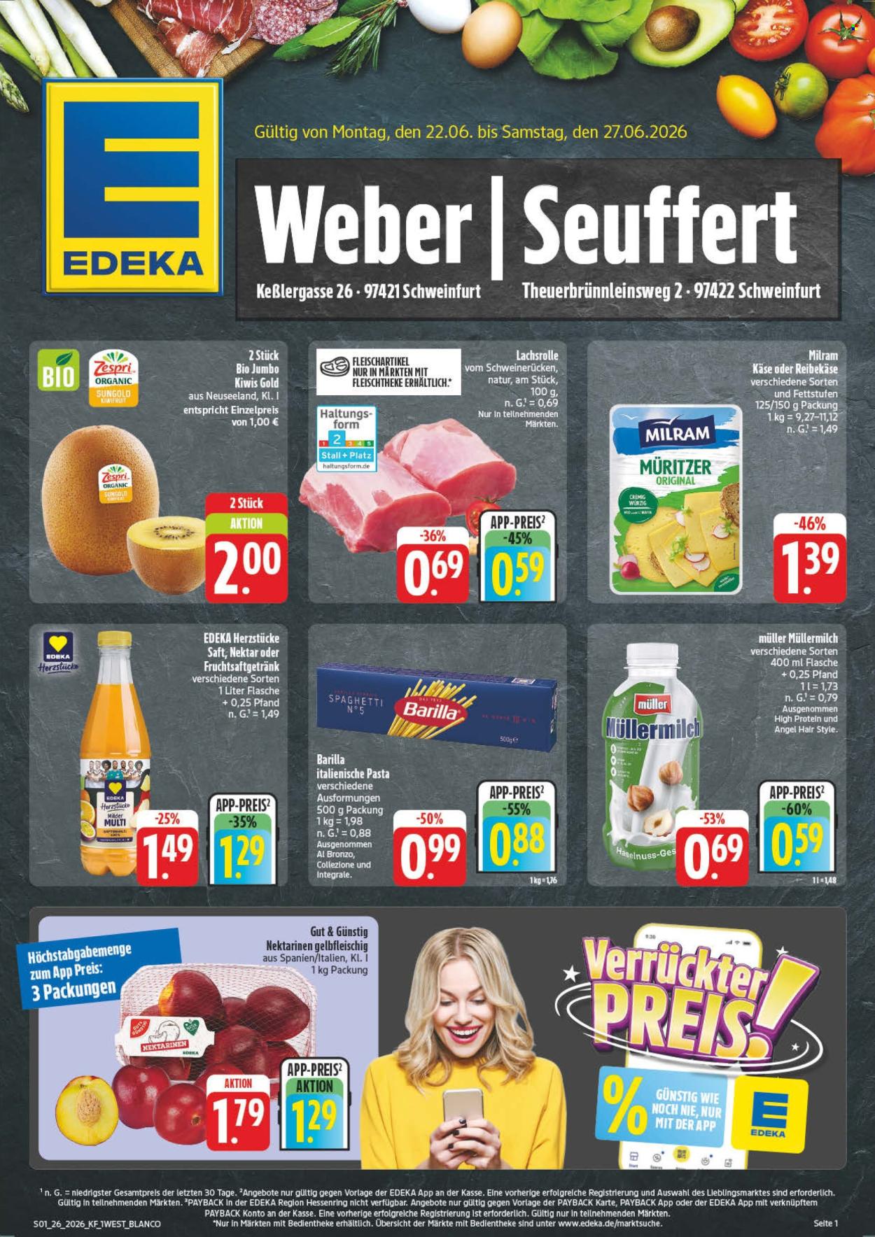 Edeka Prospekte  - 22.06.2026 - 27.06.2026. Seite 1