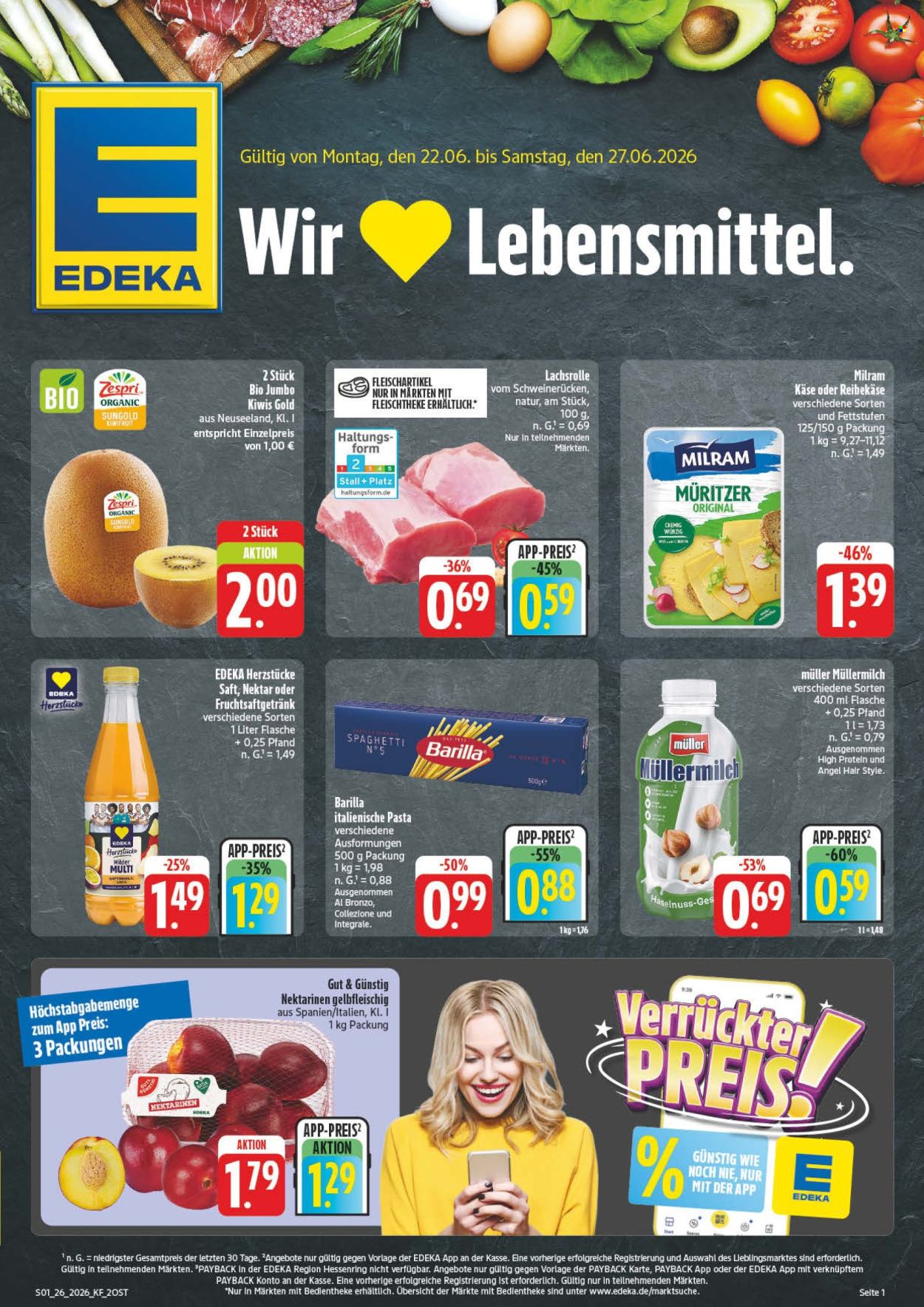 Edeka Prospekte  - 22.06.2026 - 27.06.2026. Seite 1