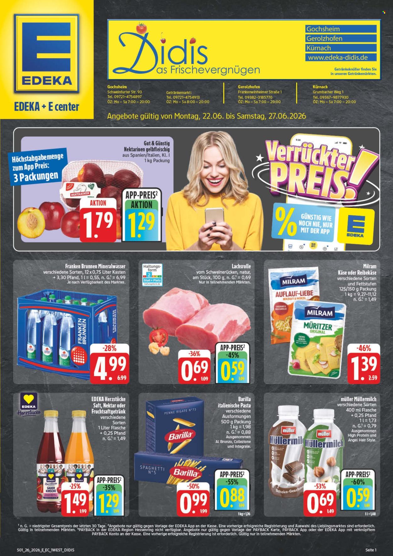 Edeka Prospekte  - 22.06.2026 - 27.06.2026. Seite 1