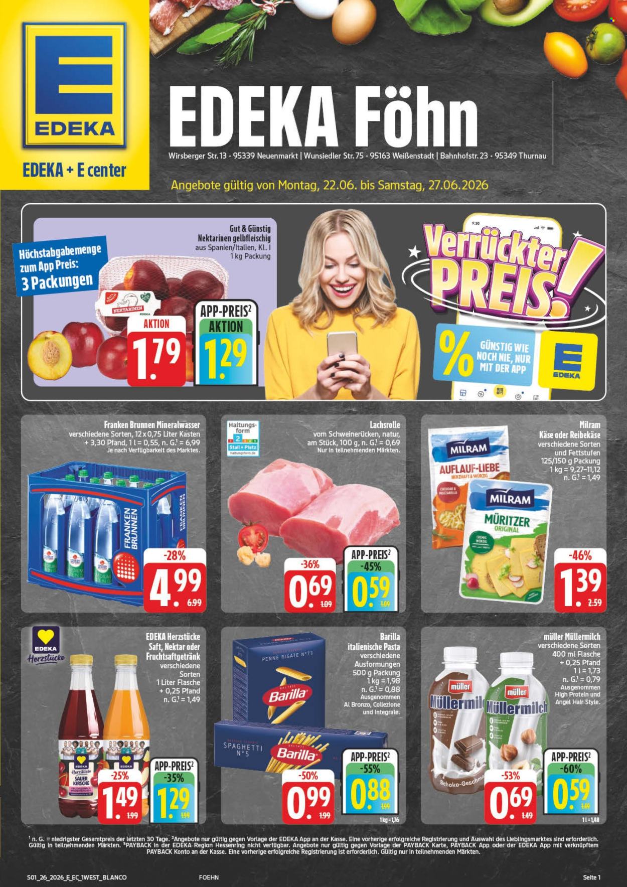 Edeka Prospekte  - 22.06.2026 - 27.06.2026. Seite 1