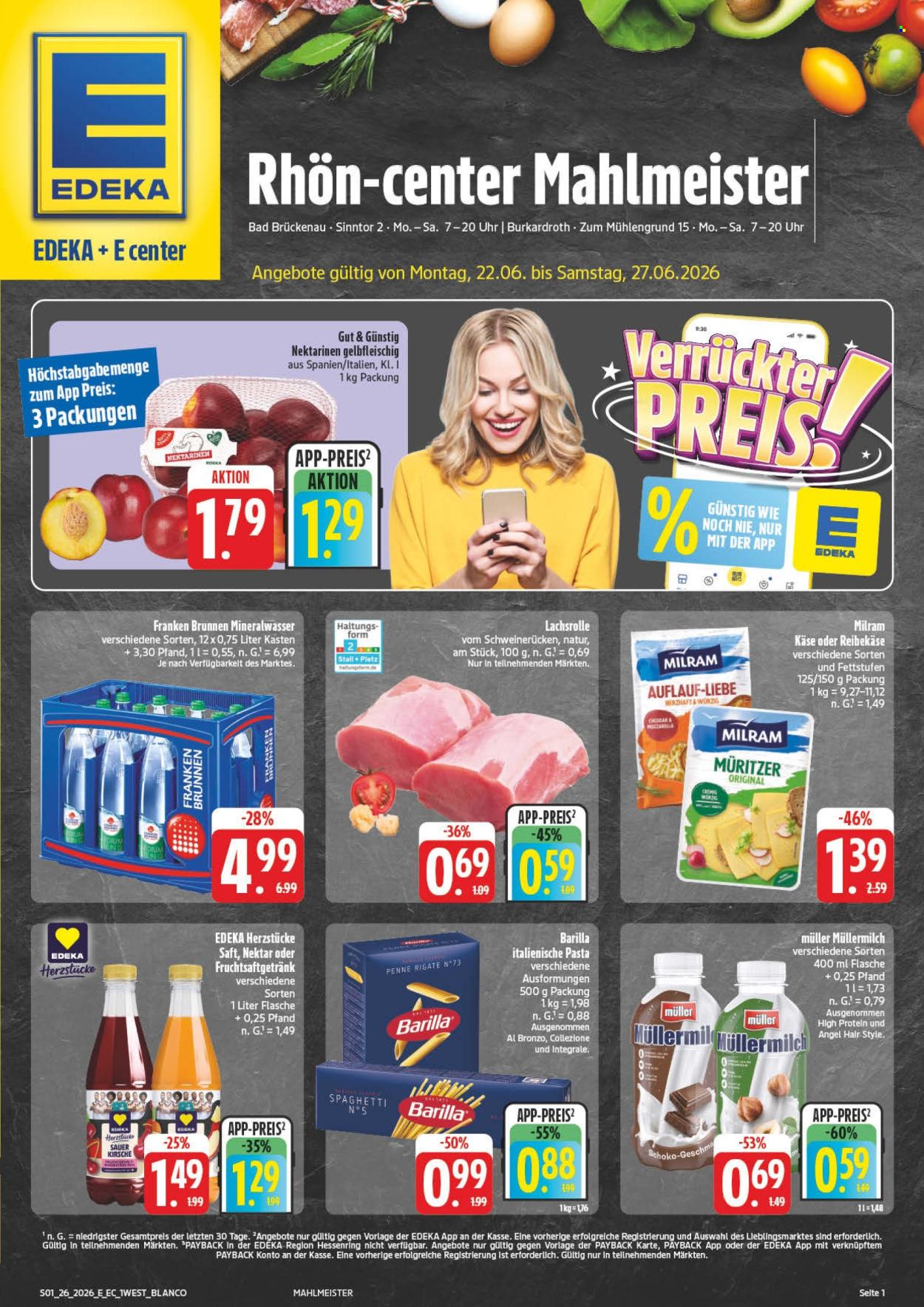 E center Prospekte  - 22.06.2026 - 27.06.2026. Seite 1