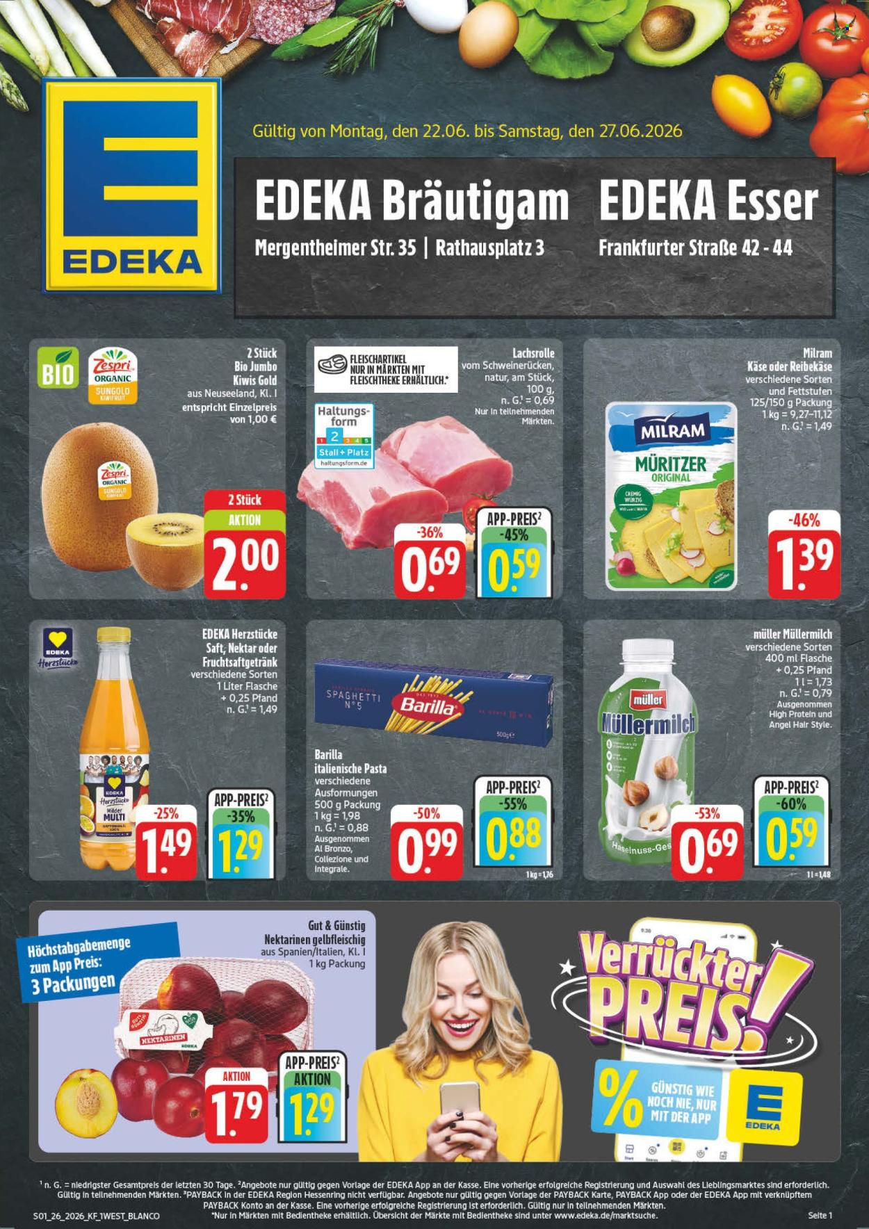 Edeka Prospekte  - 22.06.2026 - 27.06.2026. Seite 1