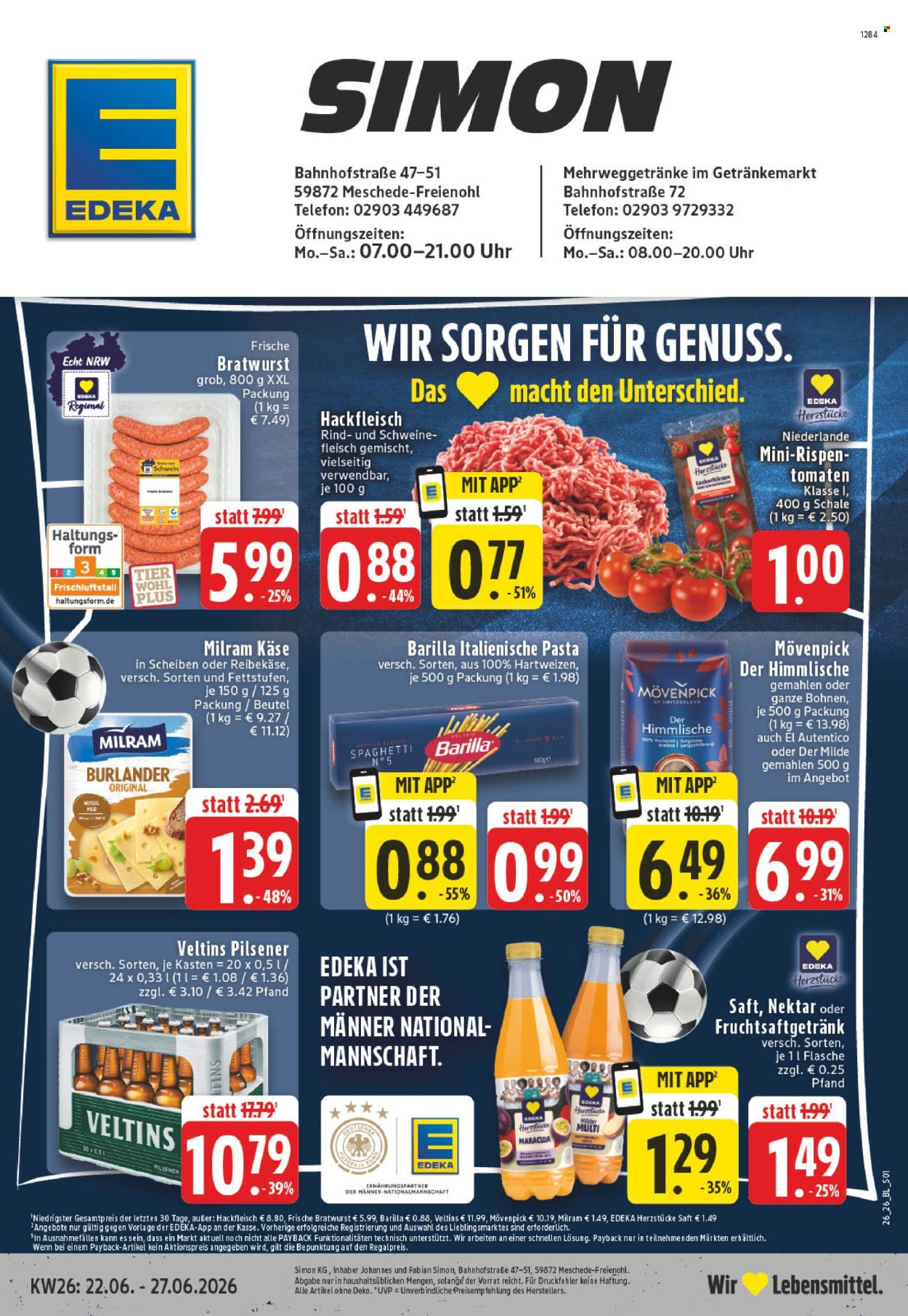 Edeka Prospekte  - 22.06.2026 - 27.06.2026. Seite 1