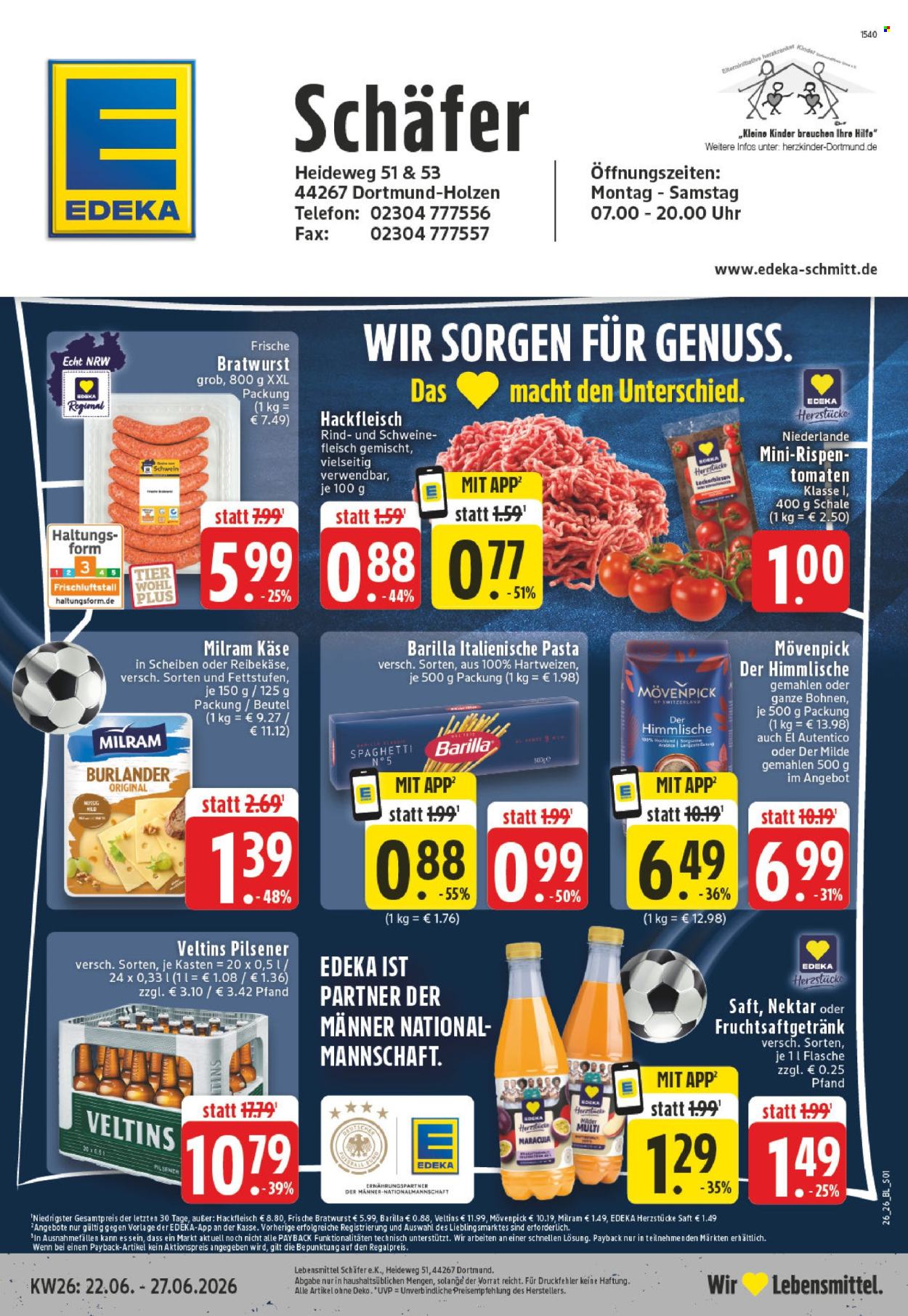 Edeka Prospekte  - 22.06.2026 - 27.06.2026. Seite 1