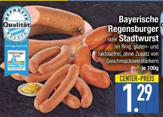 Bayerische Regensburger oder Stadtwurst