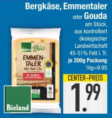 Bergkäse, Emmentaler oder Gouda