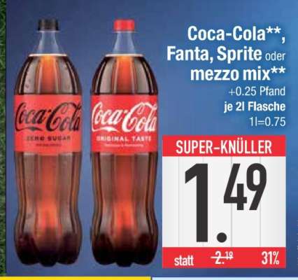 Coca-Cola, Fanta, Sprite oder Mezzo Mix