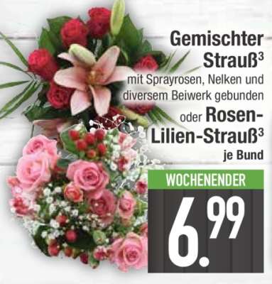 Gemischter Strauß oder Rosen-Lilien-Strauß