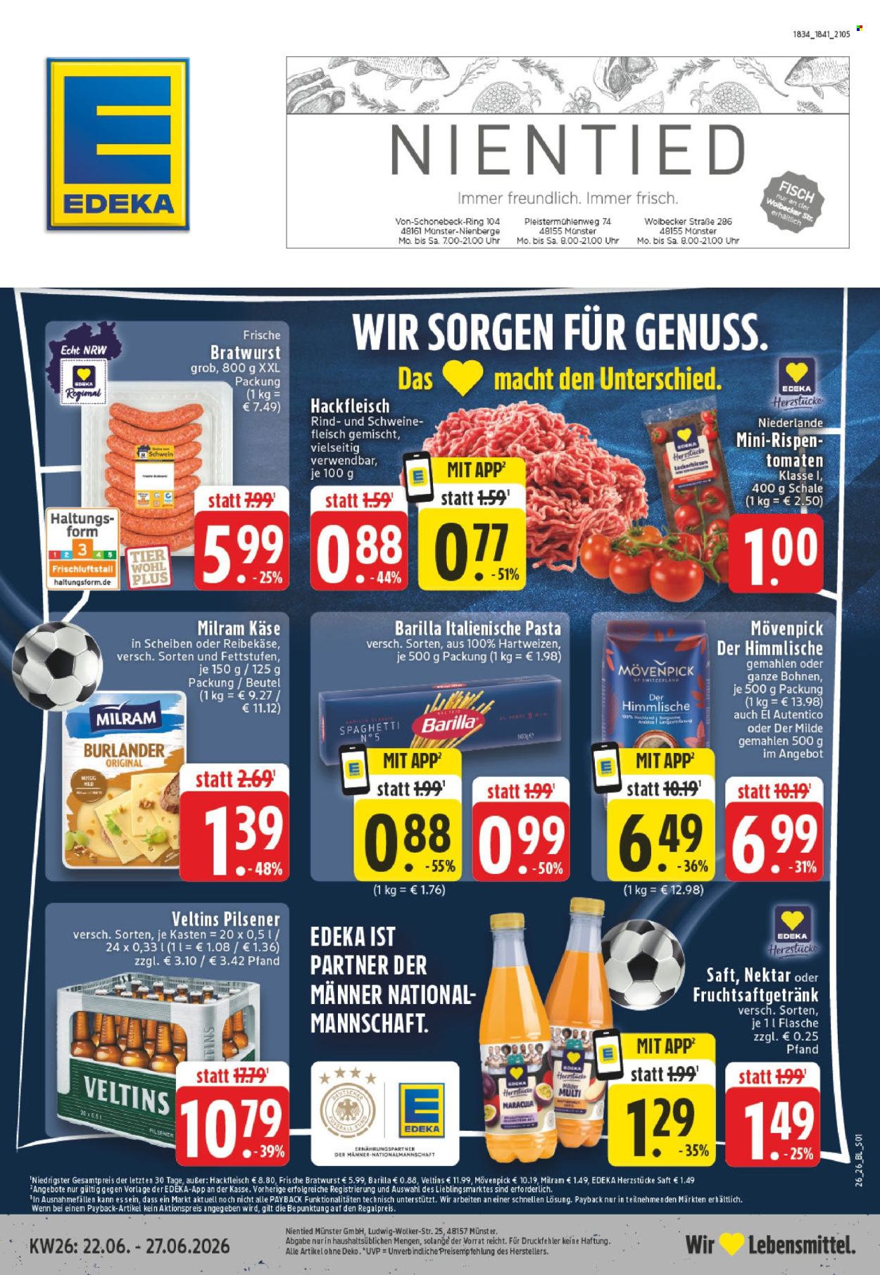 Edeka Prospekte  - 22.06.2026 - 27.06.2026. Seite 1