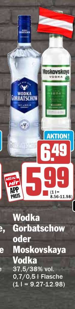 Wodka Gorbatschow oder Moskovskaya Vodka