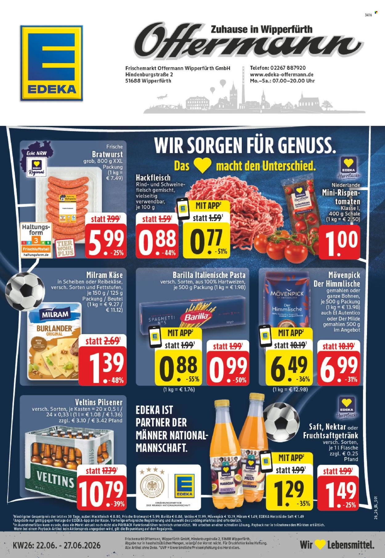 Edeka Prospekte  - 22.06.2026 - 27.06.2026. Seite 1