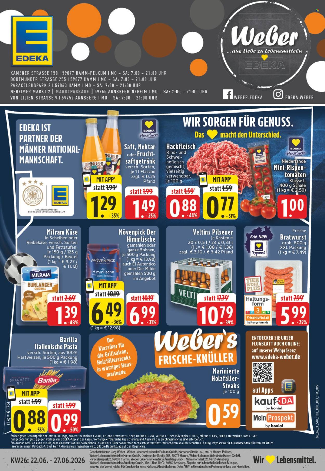 Edeka Prospekte  - 22.06.2026 - 27.06.2026. Seite 1