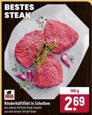 Rinderhüftfilet in Scheiben