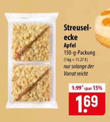 Streuselecke Apfel