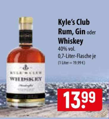 Kyle’s Club Rum, Gin oder Whiskey