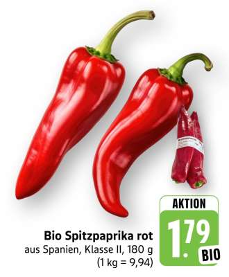 Bio Spitzpaprika rot