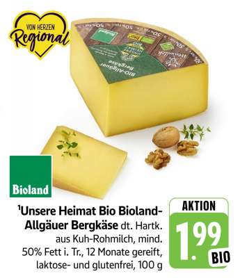 Unsere Heimat Bio Bioland-Allgäuer Bergkäse
