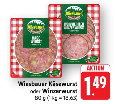Wiesbauer Käsewurst oder Winzerwurst