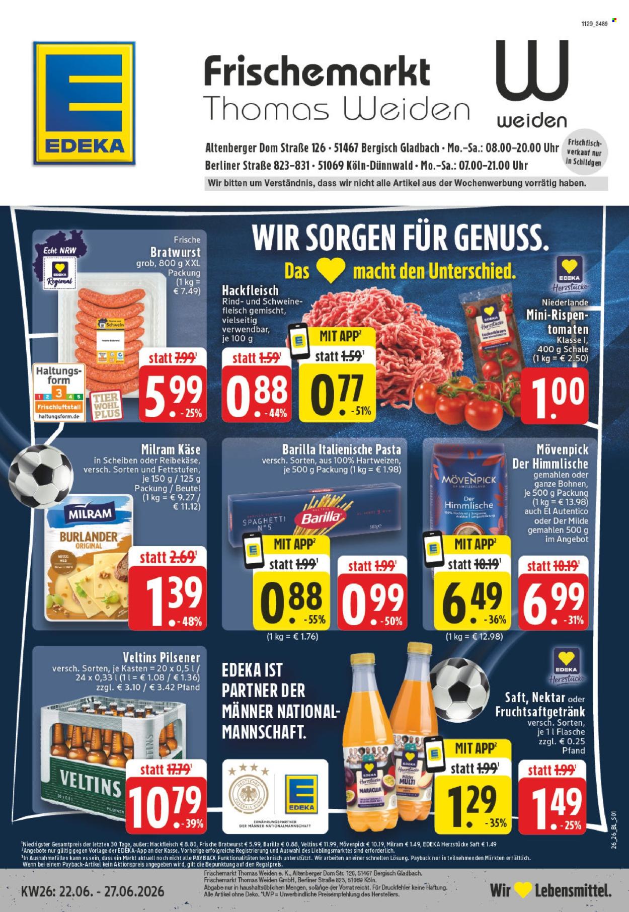 Edeka Prospekte  - 22.06.2026 - 27.06.2026. Seite 1