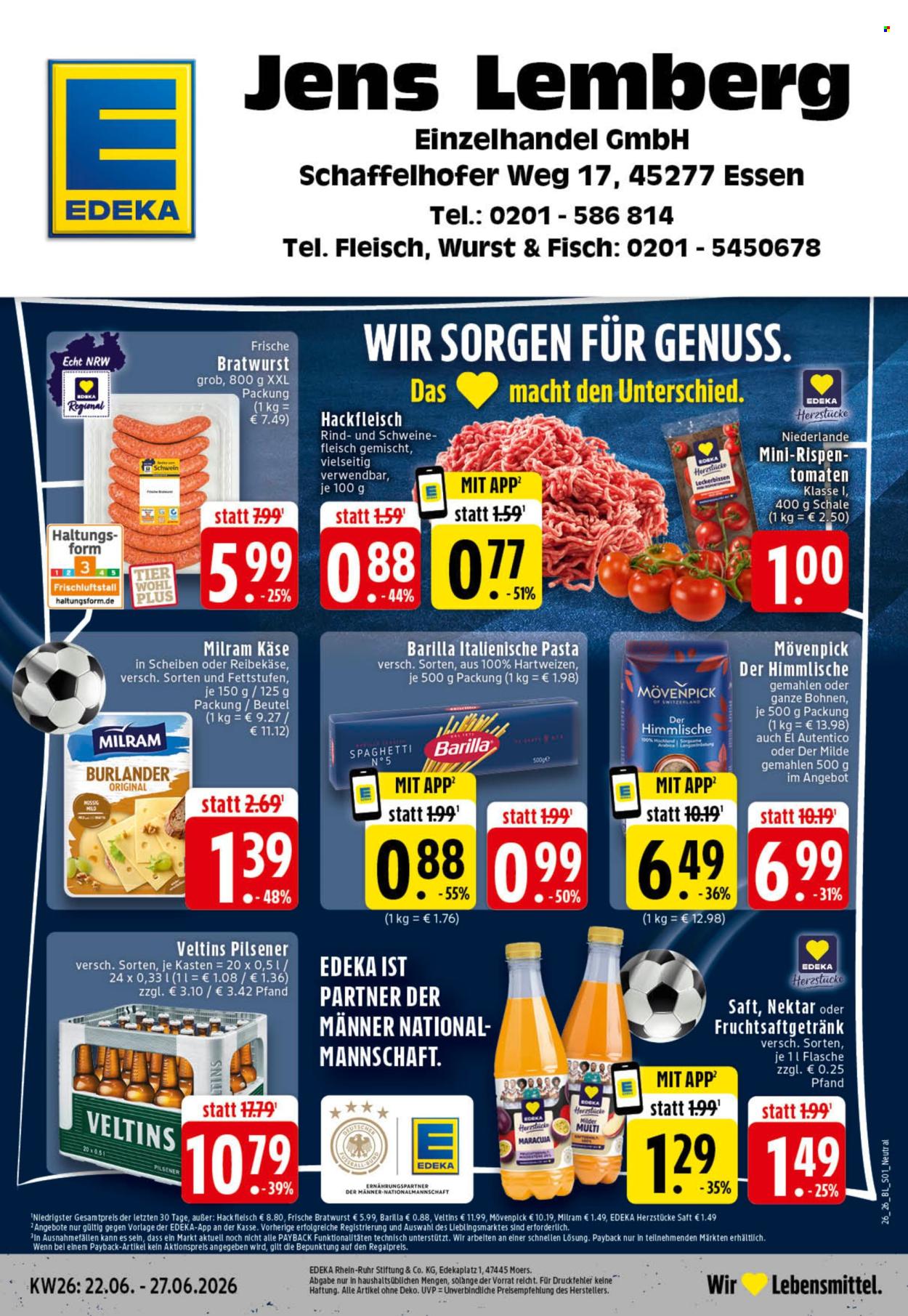 Edeka Prospekte  - 22.06.2026 - 27.06.2026. Seite 1