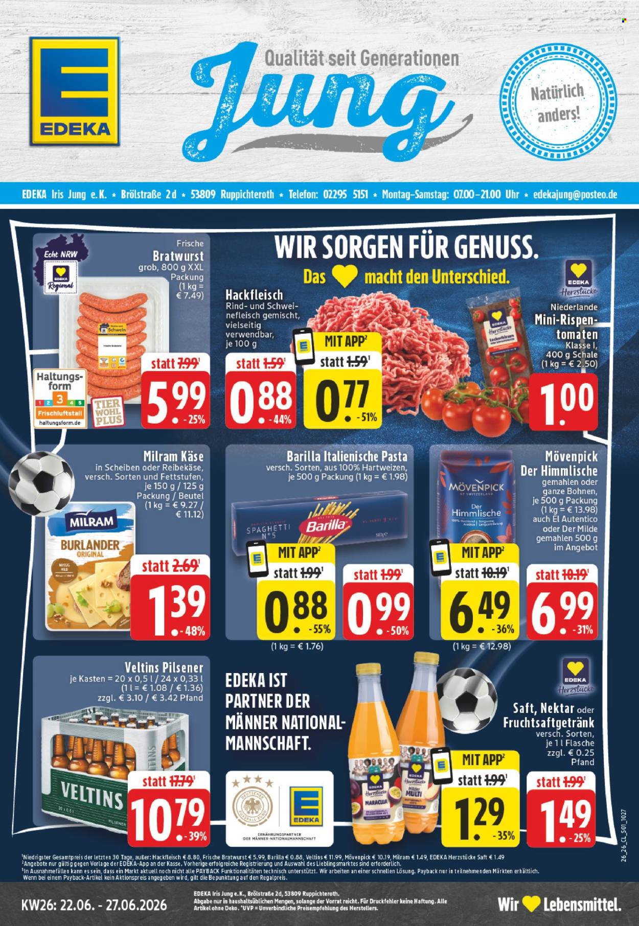 Edeka Prospekte  - 22.06.2026 - 27.06.2026. Seite 1