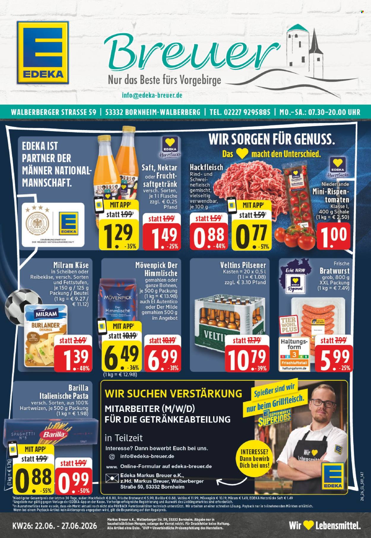Edeka Prospekte  - 22.06.2026 - 27.06.2026. Seite 1