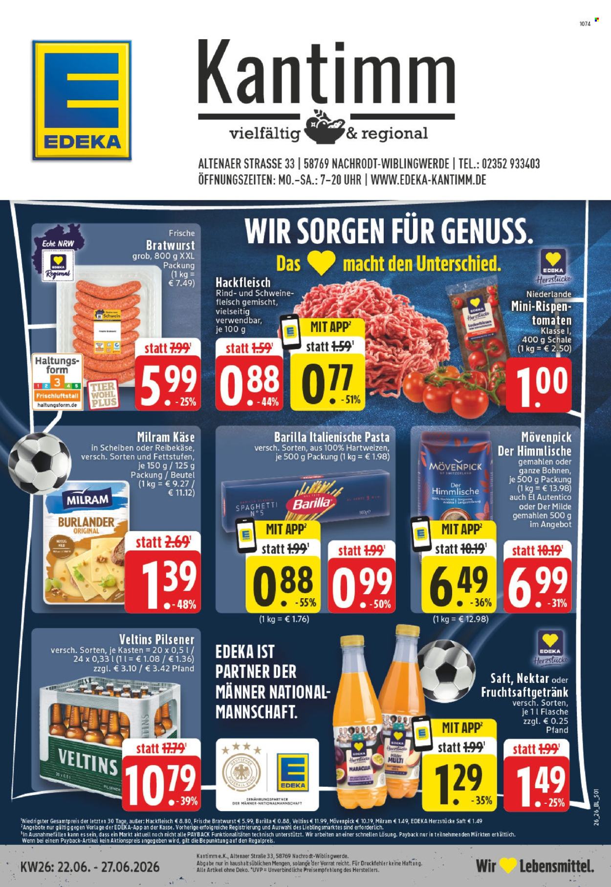 Edeka Prospekte  - 22.06.2026 - 27.06.2026. Seite 1