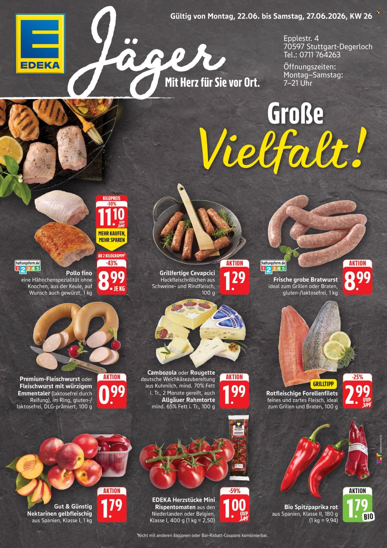 Edeka Prospekte  - 22.06.2026 - 27.06.2026. Seite 1
