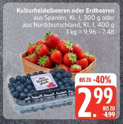 Kulturheidelbeeren oder Erdbeeren