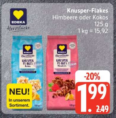 Knusper-Flakes Himbeere oder Kokos
