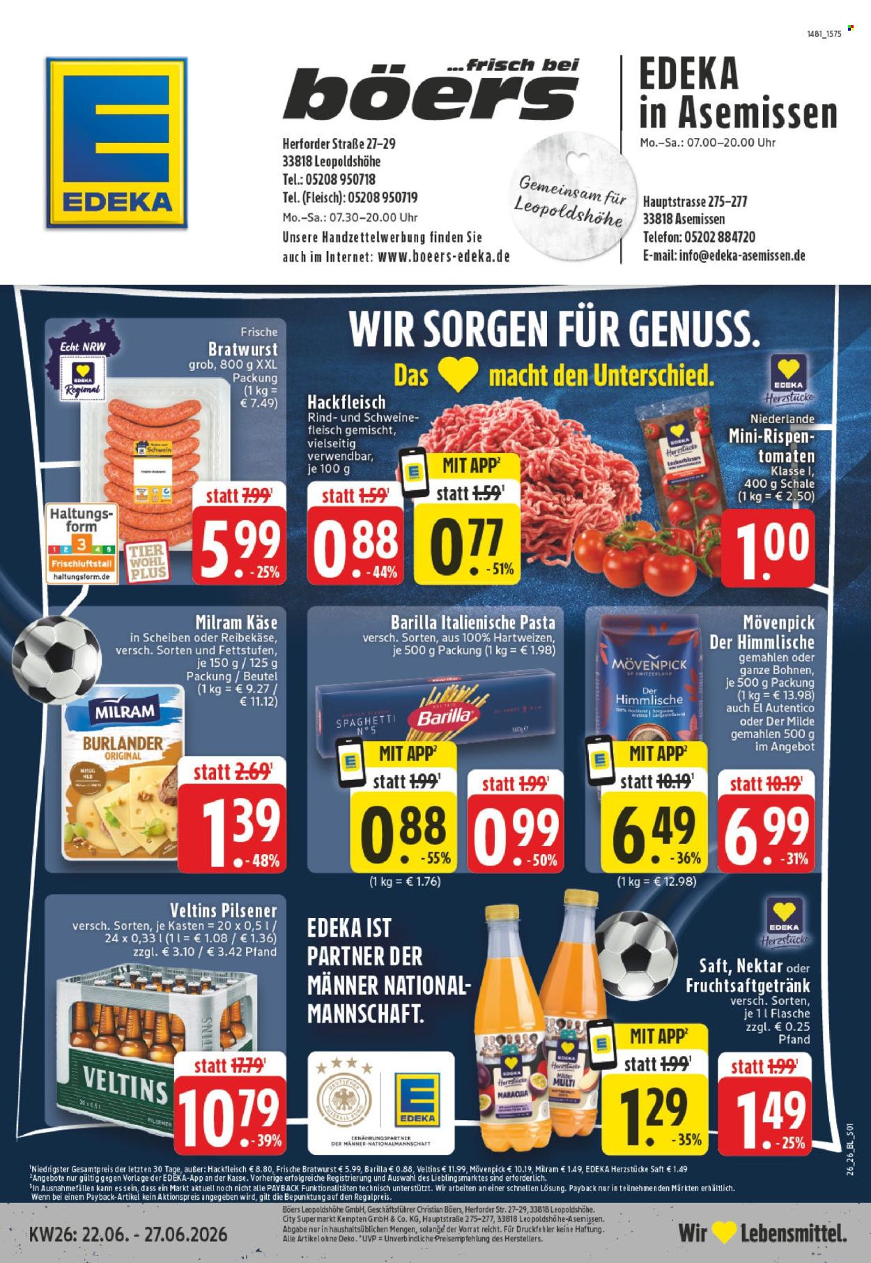 Edeka Prospekte  - 22.06.2026 - 27.06.2026. Seite 1