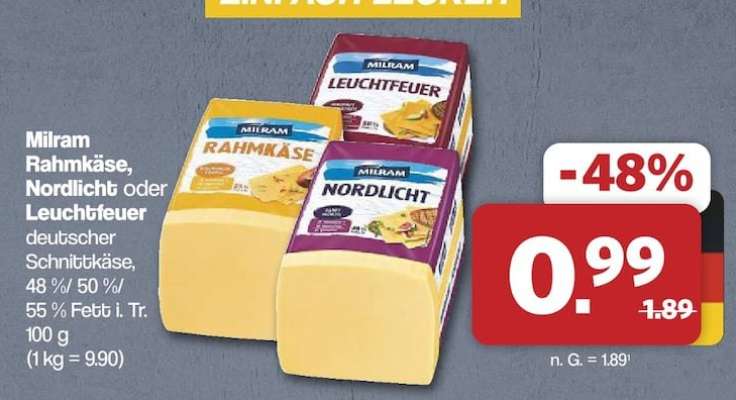 Milram Rahmkäse, Nordlicht oder Leuchtfeuer