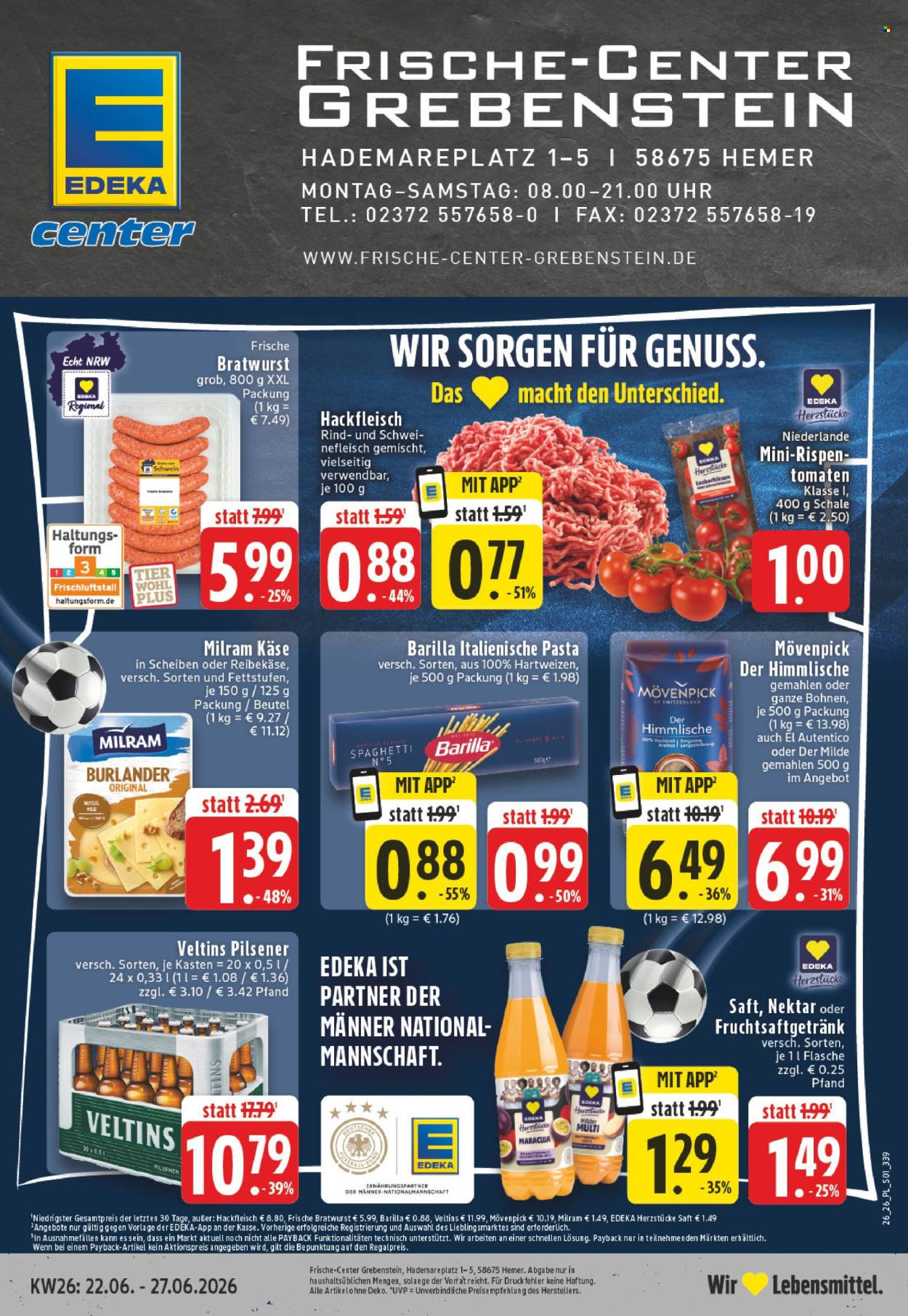 E center Prospekte  - 22.06.2026 - 27.06.2026. Seite 1