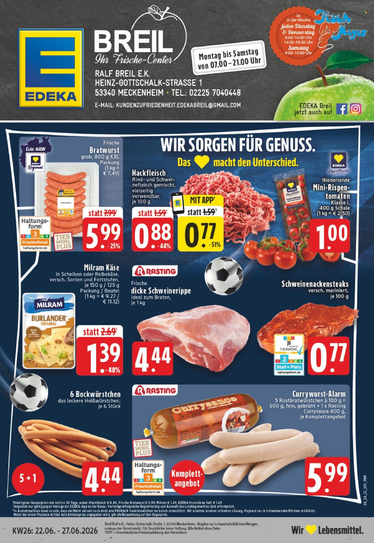 Edeka Prospekte  - 22.06.2026 - 27.06.2026. Seite 1