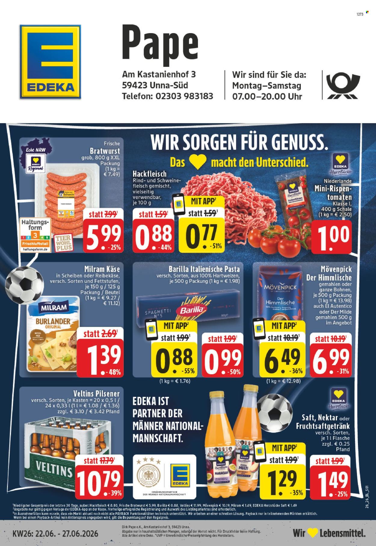 Edeka Prospekte  - 22.06.2026 - 27.06.2026. Seite 1