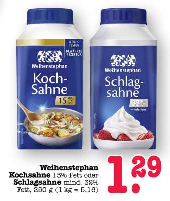 Weihenstephan Kochsahne oder Schlagsahne
