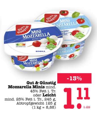 Gut&Günstig Mozzarella Minis
