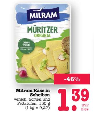 Milram Käse in Scheiben