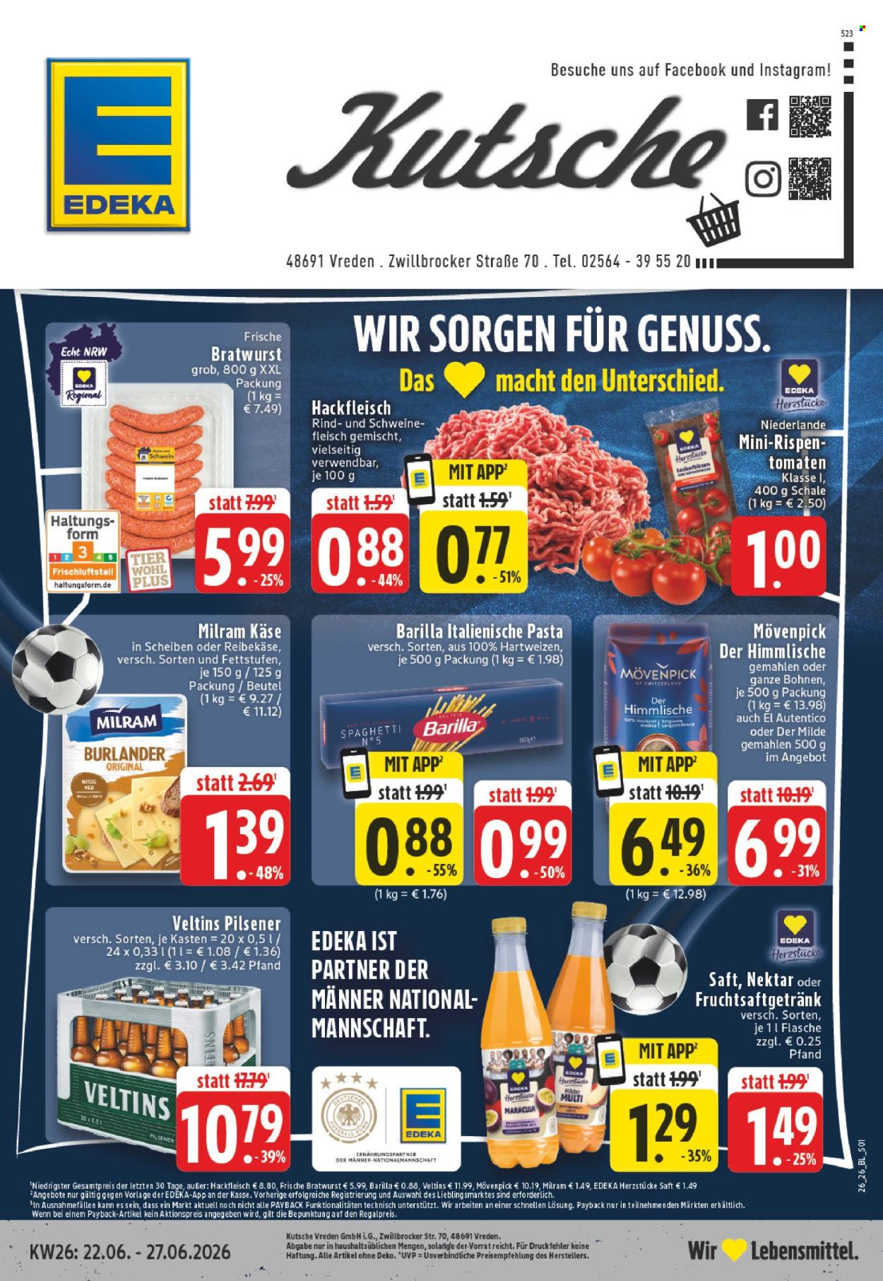 Edeka Prospekte  - 22.06.2026 - 27.06.2026. Seite 1