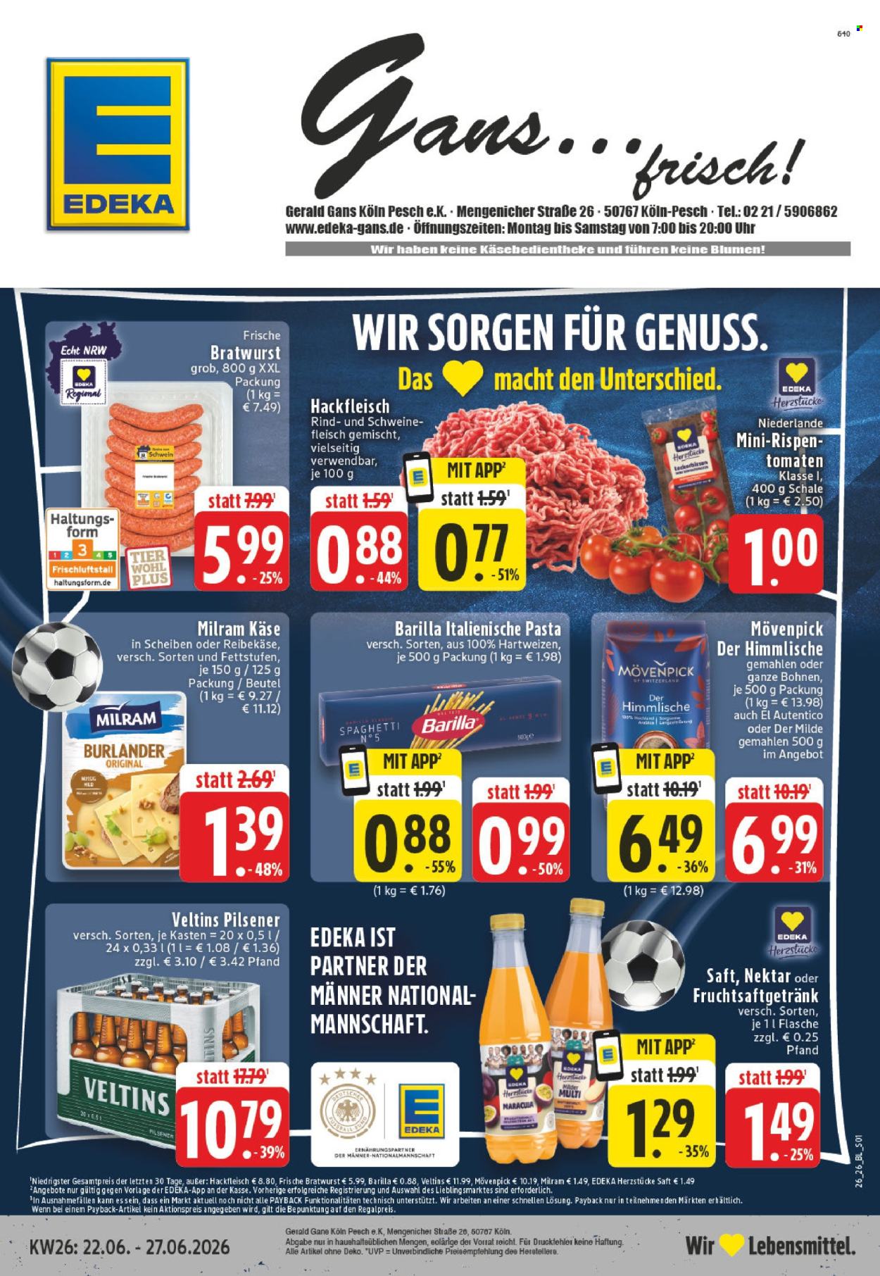 Edeka Prospekte  - 22.06.2026 - 27.06.2026. Seite 1
