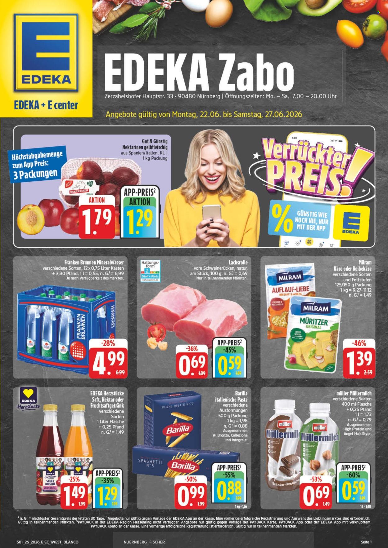 Edeka Prospekte  - 22.06.2026 - 27.06.2026. Seite 1