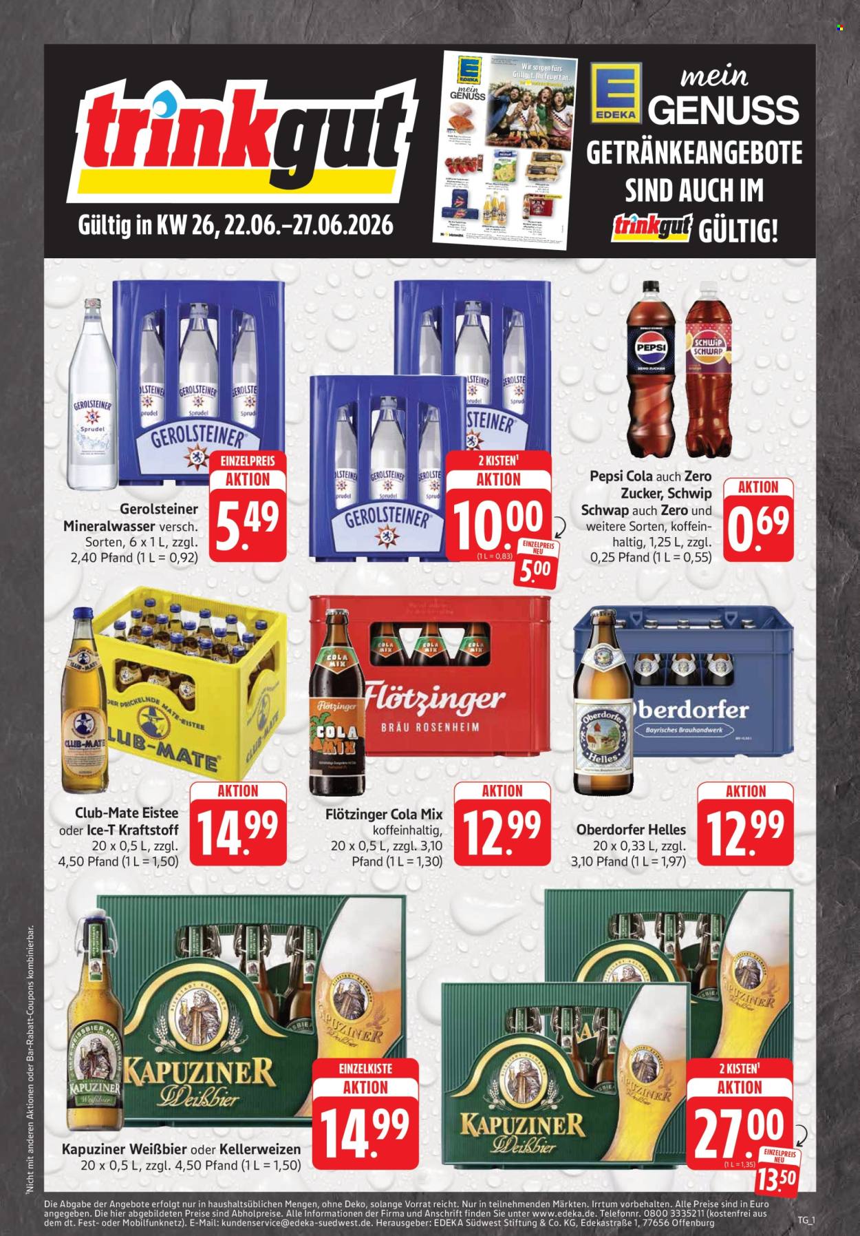 Edeka Prospekte  - 22.06.2026 - 27.06.2026. Seite 1