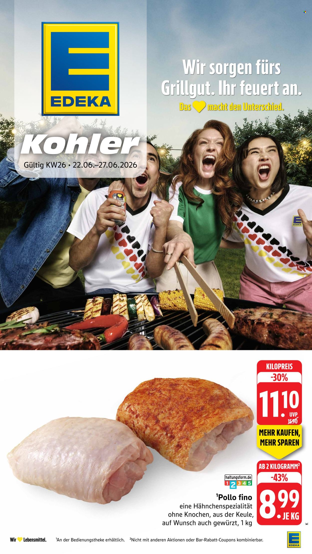 Edeka Prospekte  - 22.06.2026 - 27.06.2026. Seite 1