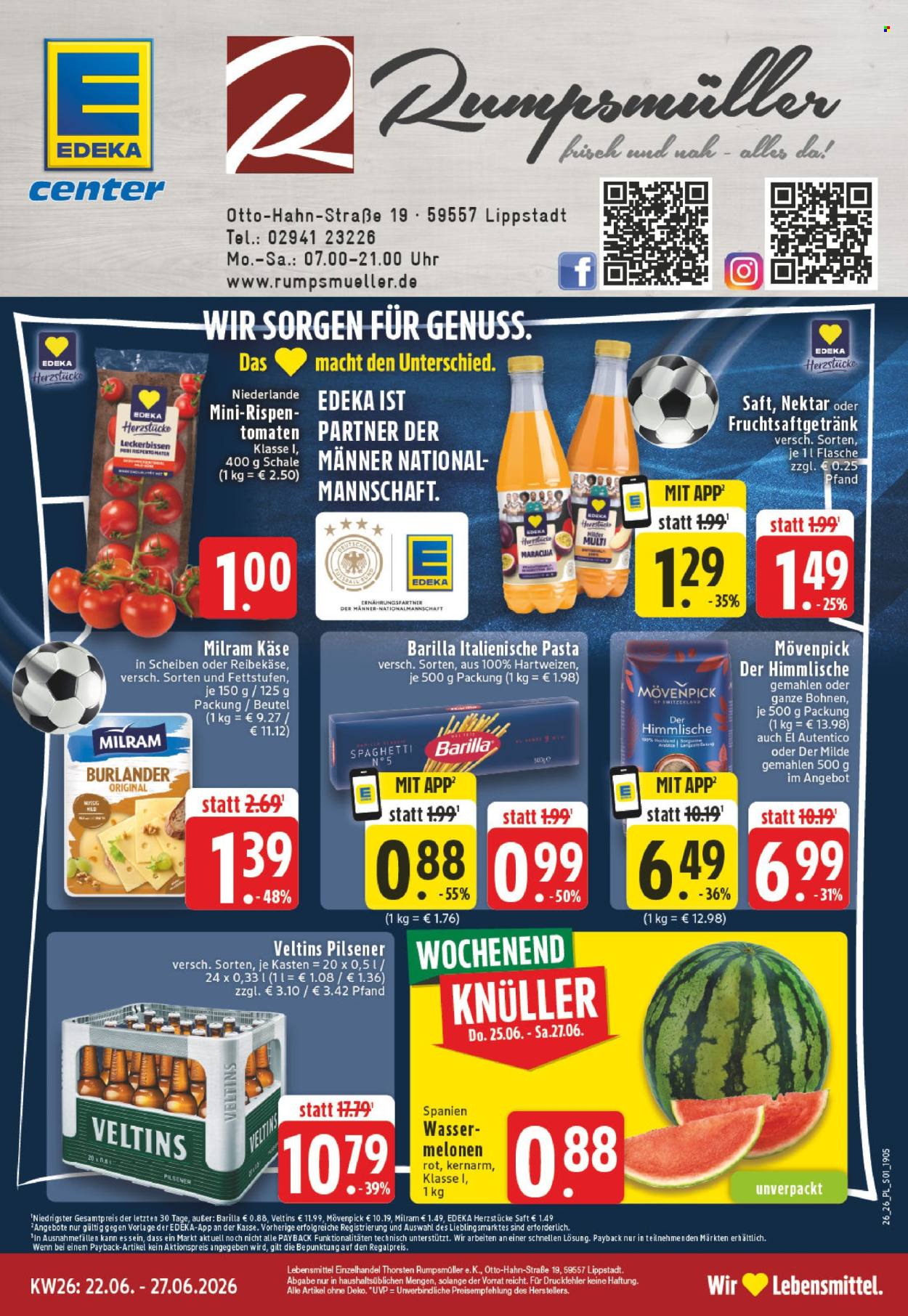 Edeka Prospekte  - 22.06.2026 - 27.06.2026. Seite 1