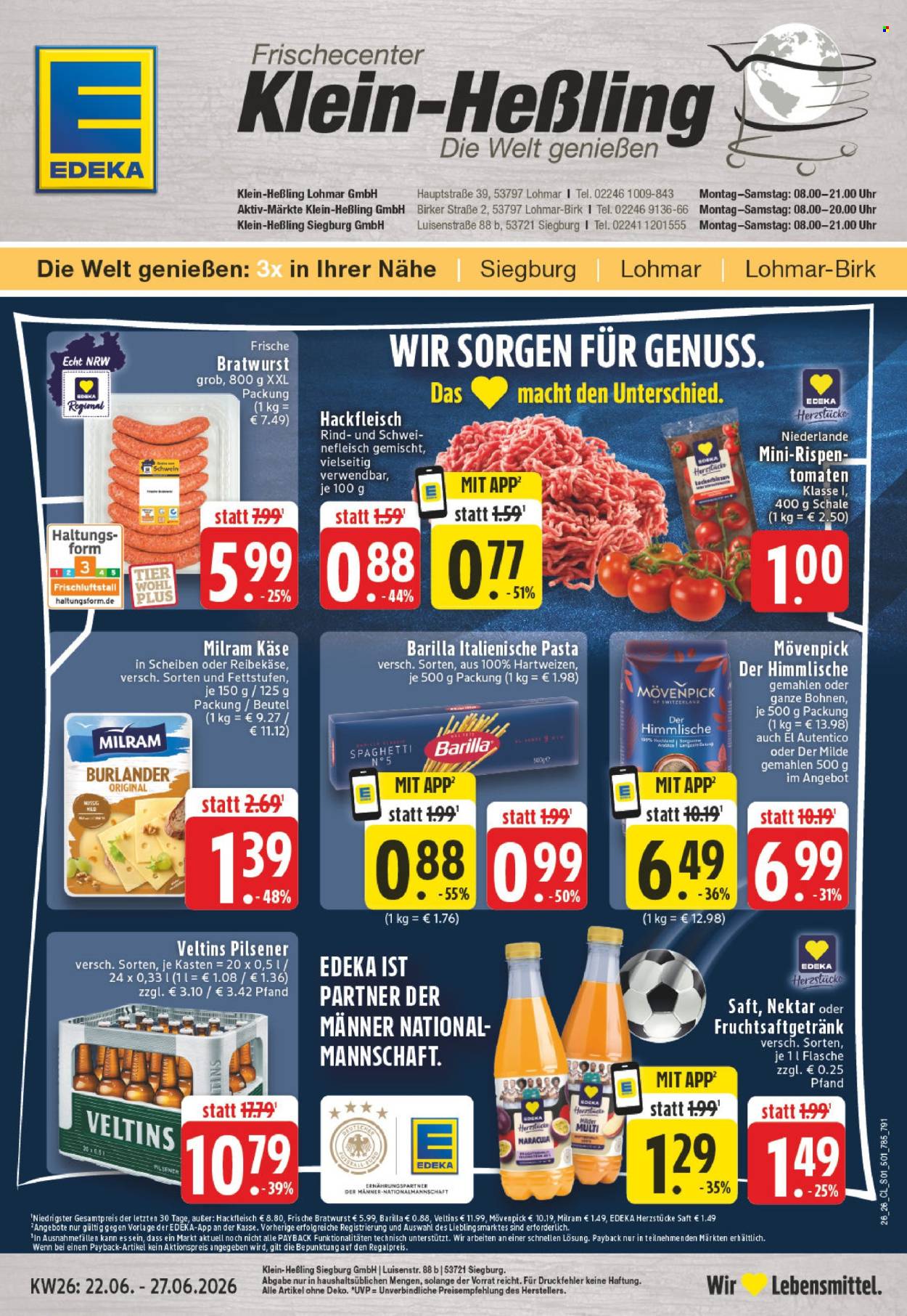 Edeka Prospekte  - 22.06.2026 - 27.06.2026. Seite 1