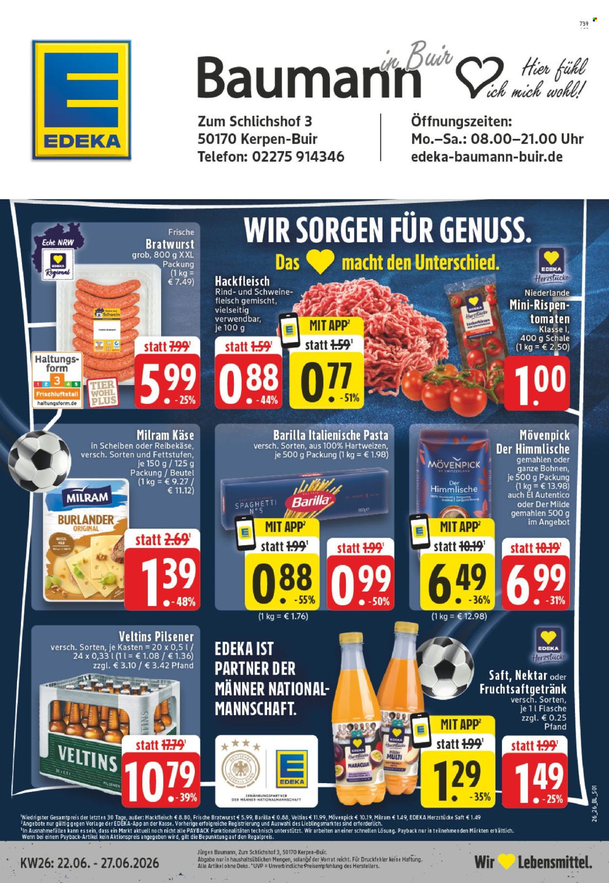 Edeka Prospekte  - 22.06.2026 - 27.06.2026. Seite 1