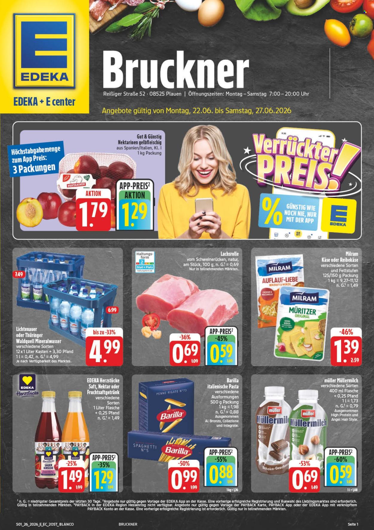 E center Prospekte  - 22.06.2026 - 27.06.2026. Seite 1