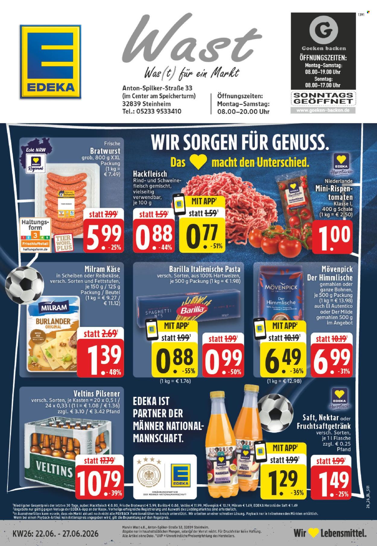 Edeka Prospekte  - 22.06.2026 - 27.06.2026. Seite 1