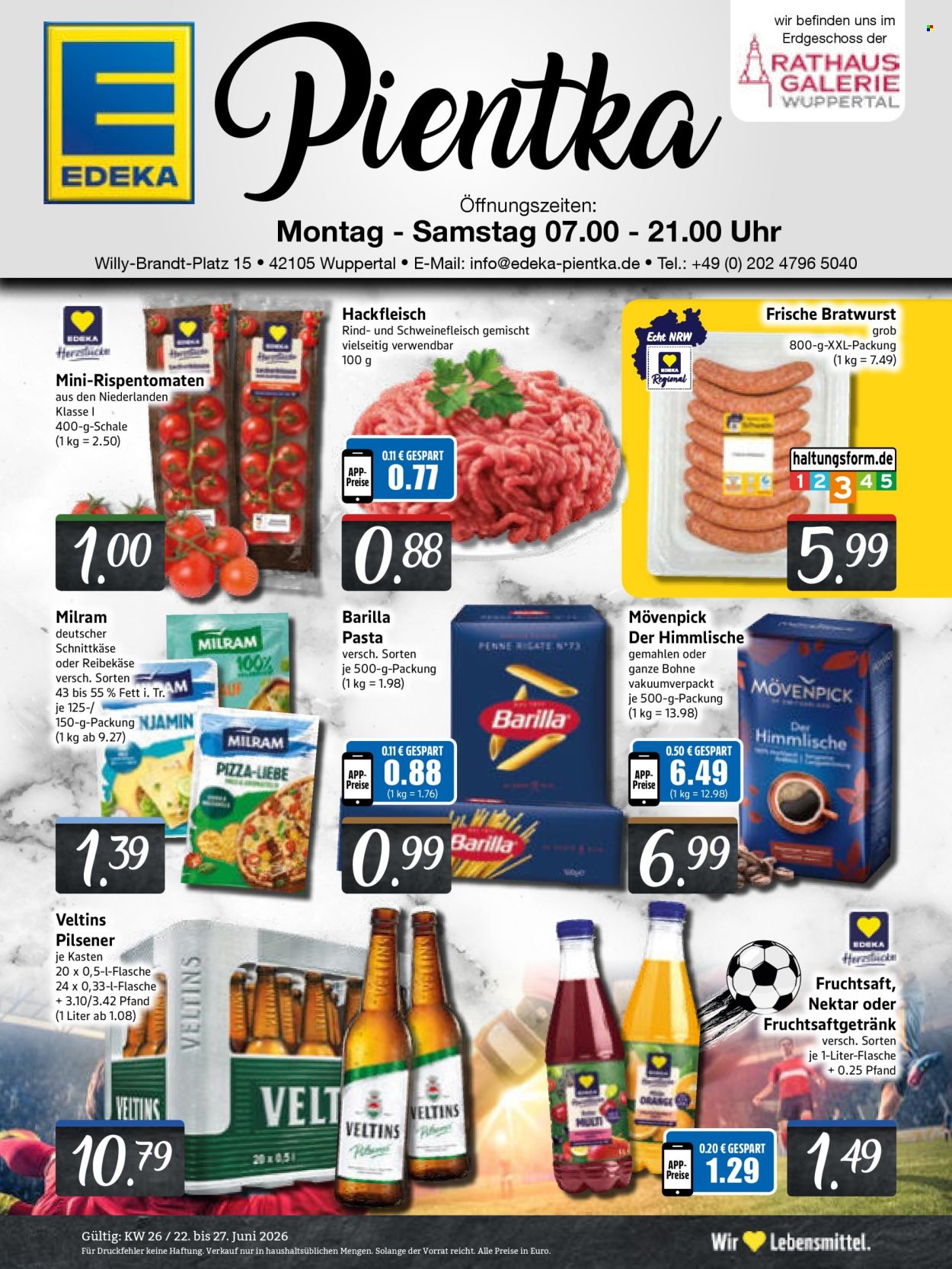 Edeka Prospekte  - 22.06.2026 - 27.06.2026. Seite 1