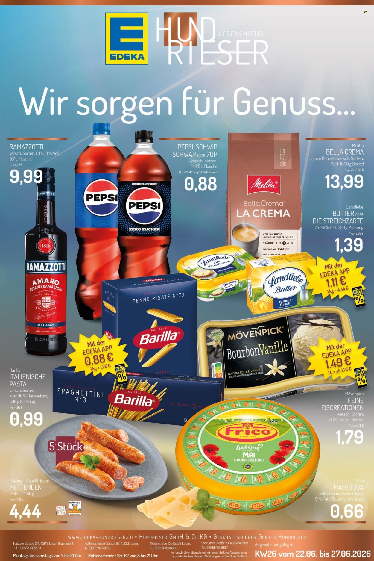 Edeka Prospekte  - 22.06.2026 - 27.06.2026. Seite 1